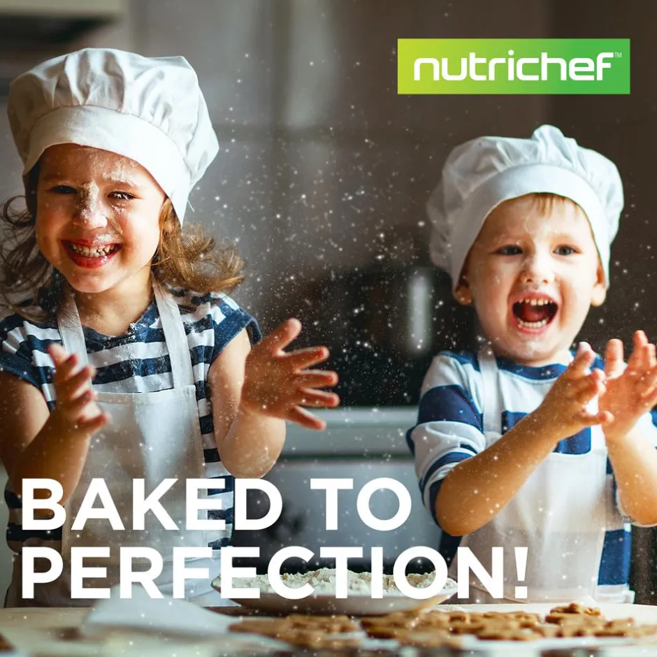 3-Piece Nonstick Baking Pan Set - Easy Clean Carbon Steel 0.4mm, Red Handles<NutriChef Clearance