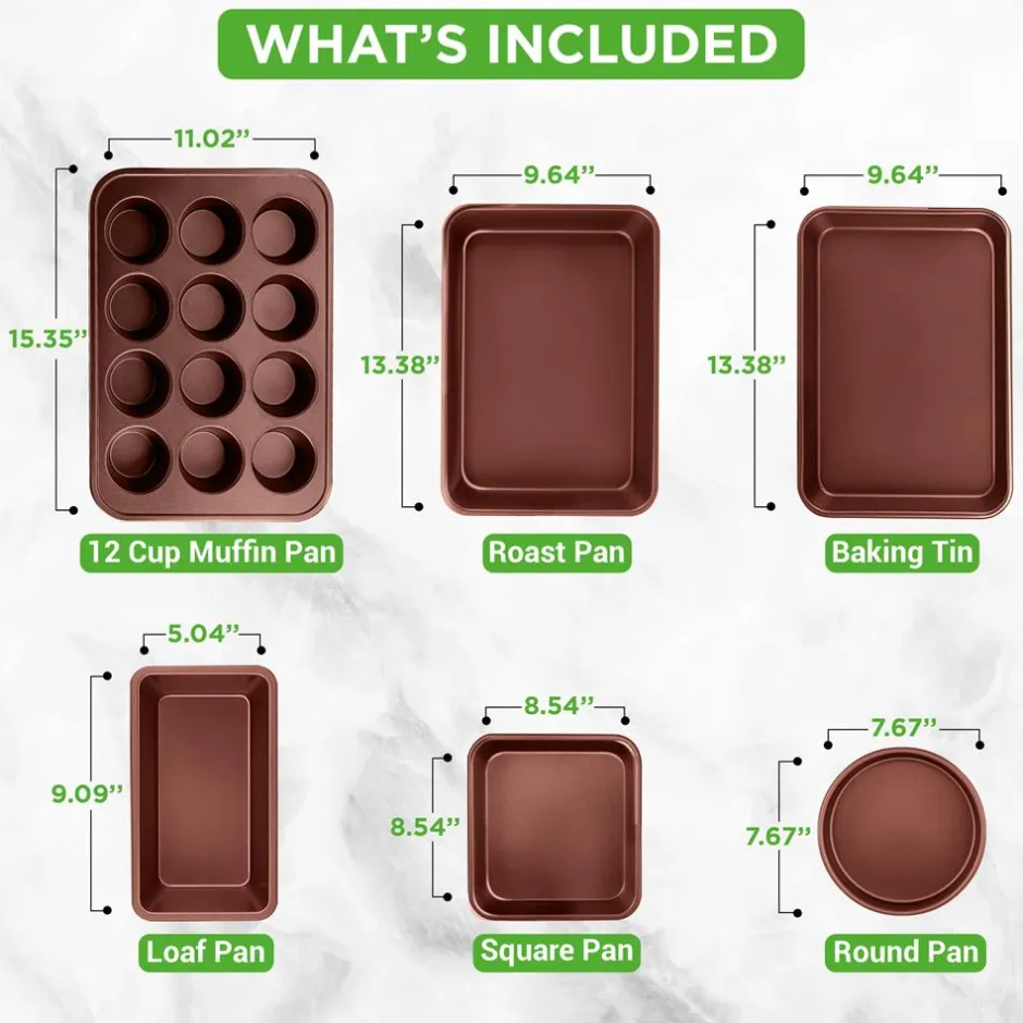 20-Piece Non-Stick Cookware Set, Even Heat, Cool-Touch Handles, Brown<NutriChef