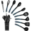 10-Piece Non-Stick Silicone Utensils Set - Heat Resistant, Blue<NutriChef Best