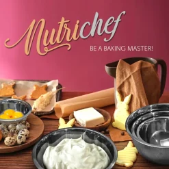 6-Piece Stainless Steel Mixing Bowls Set - Stackable, Dishwasher Safe<NutriChef Clearance