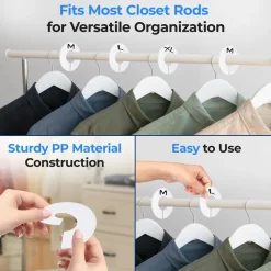 10-Piece White Plastic Hanger Dividers - Organize Closet - Sturdy PP<SereneLife Hot