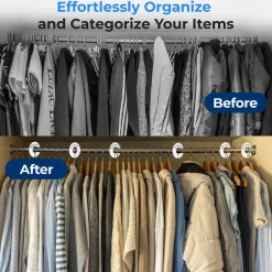10-Piece White Plastic Hanger Dividers - Organize Closet - Sturdy PP<SereneLife Hot