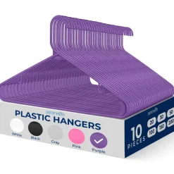 Plastic Hangers 10-Pack, Space-Saving Non-Slip Design, Purple<SereneLife Sale