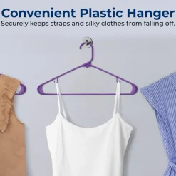 Plastic Hangers 10-Pack, Space-Saving Non-Slip Design, Purple<SereneLife Sale