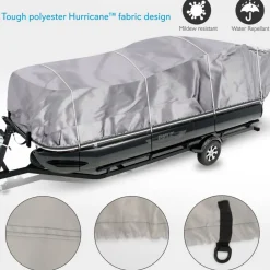 Pontoon Boat Cover 17'-20' Weatherproof Polyester Adjustable Fit<Pyle Online