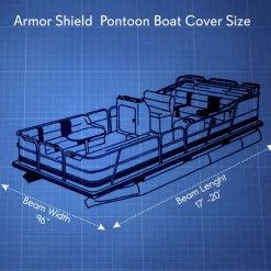 Pontoon Boat Cover 17'-20' Weatherproof Polyester Adjustable Fit<Pyle Online