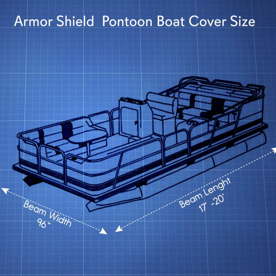 Pontoon Boat Cover 17'-20' Weatherproof Polyester Adjustable Fit<Pyle Online