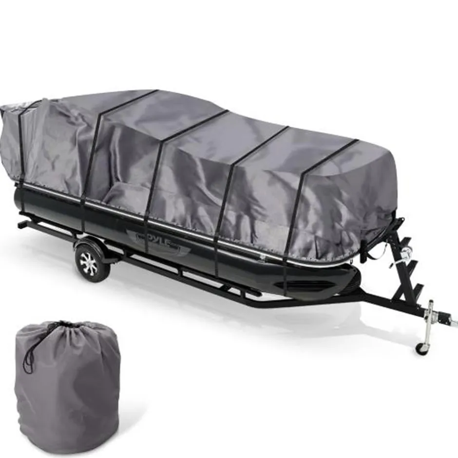 Pontoon Boat Cover, Sun Protection, Waterproof Marine Canvas, 21-24ft<Pyle Discount