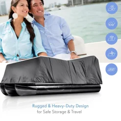 Pontoon Boat Cover, Sun Protection, Waterproof Marine Canvas, 21-24ft<Pyle Discount
