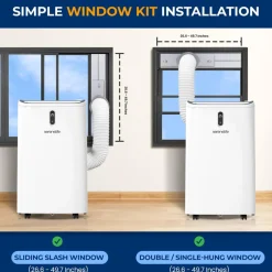Portable Air Conditioner 12000 BTU Efficient Cooling White<SereneLife Outlet