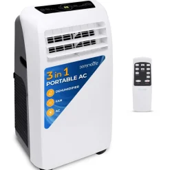 Portable Air Conditioner 10,000 BTU Efficient Cooling Dehumidifier White<SereneLife Outlet
