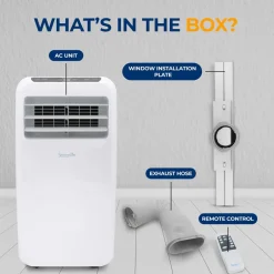 Portable Air Conditioner 10,000 BTU Efficient Cooling Dehumidifier White<SereneLife Outlet