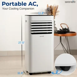 Portable Air Conditioner 10000 BTU Efficient Cooling Dehumidifier White<SereneLife Discount