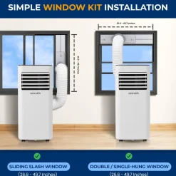 Portable Air Conditioner 10000 BTU Efficient Cooling Dehumidifier White<SereneLife Discount