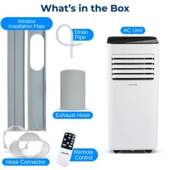 Portable Air Conditioner 10000 BTU Efficient Cooling Dehumidifier White<SereneLife Discount