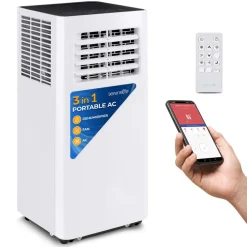 Portable Air Conditioner 8,000 BTU WiFi Dehumidifier, Remote, White<SereneLife Discount