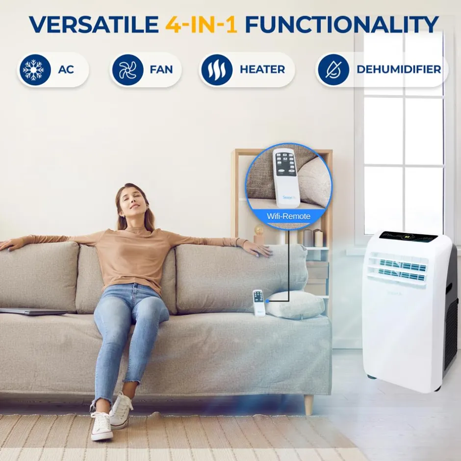 Portable Air Conditioner 12,000 BTU Efficient Cooling/Heating, White<SereneLife Outlet