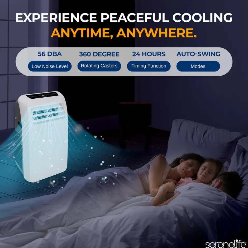 Portable Air Conditioner 12,000 BTU Efficient Cooling/Heating, White<SereneLife Outlet