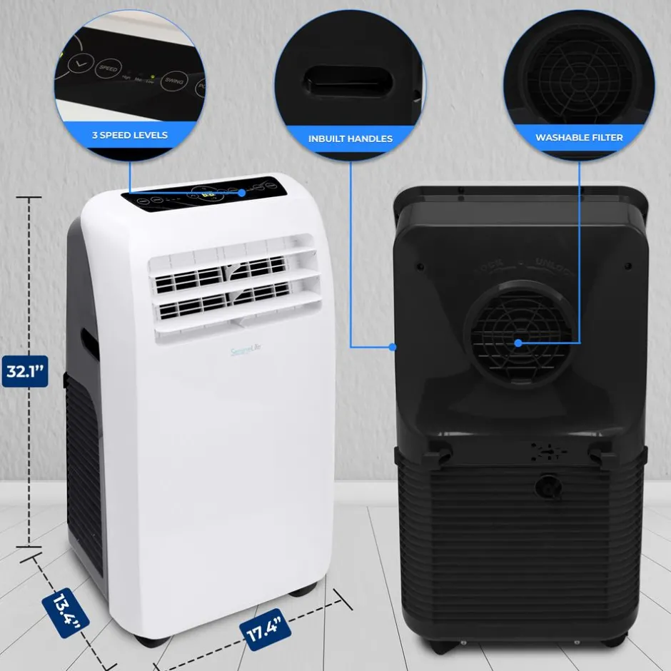 Portable Air Conditioner 12,000 BTU Efficient Cooling/Heating, White<SereneLife Outlet