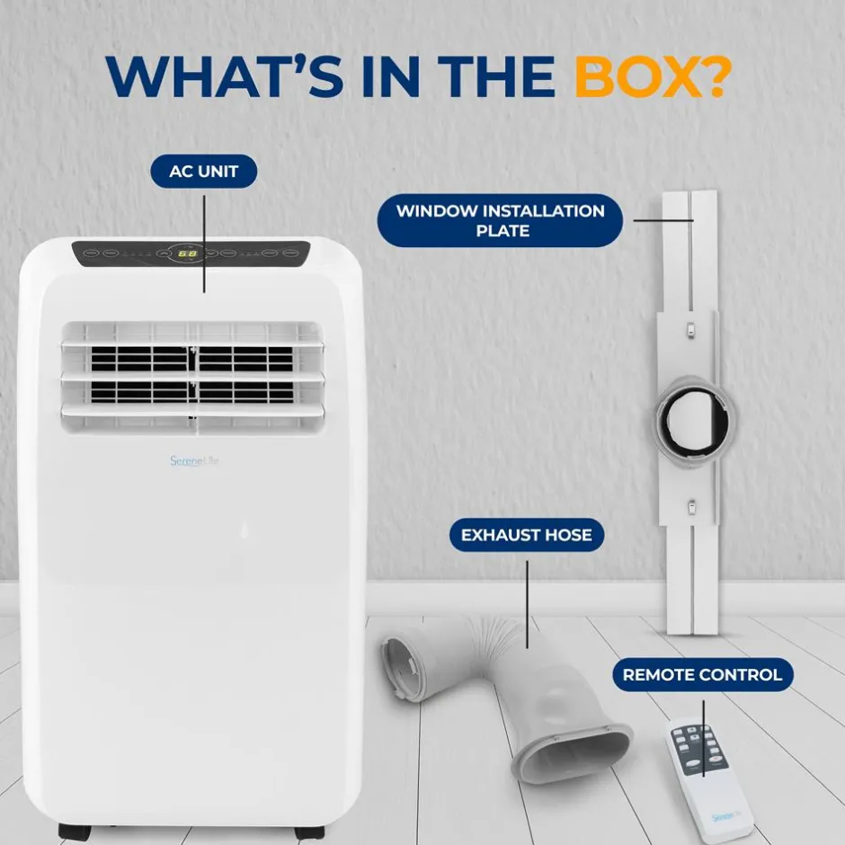 Portable Air Conditioner 12,000 BTU Efficient Cooling/Heating, White<SereneLife Outlet