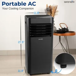 Portable Air Conditioner 8000 BTU Efficient Cooling Dehumidifier White<SereneLife Hot