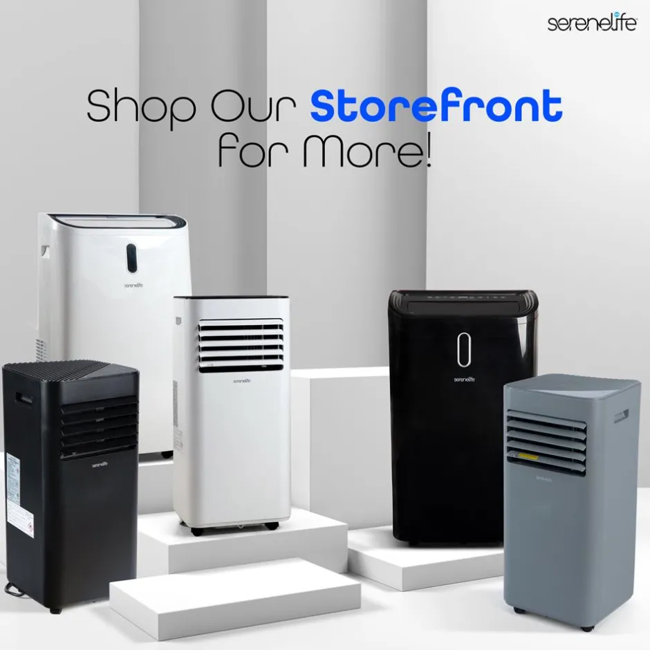 Portable Air Conditioner 8000 BTU Efficient Cooling Dehumidifier White<SereneLife Hot