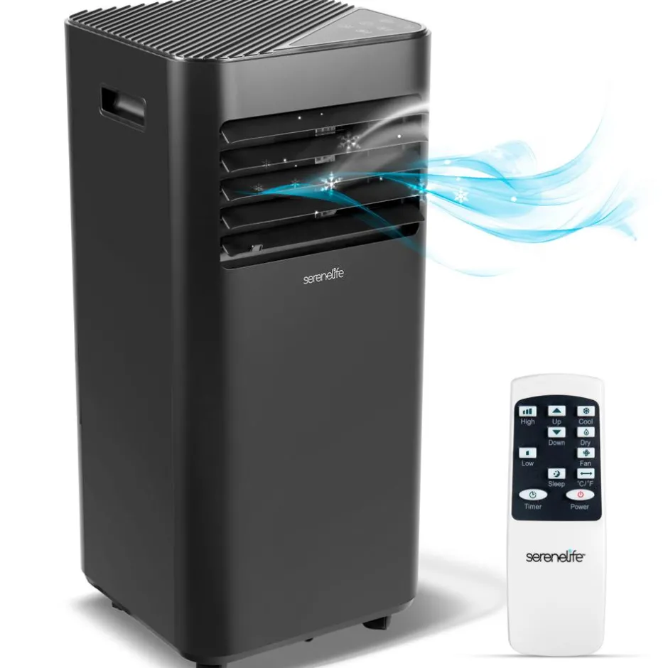 Portable Air Conditioner 10000 BTU Efficient Cooling Compact White<SereneLife
