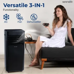 Portable Air Conditioner 10000 BTU Efficient Cooling Compact White<SereneLife
