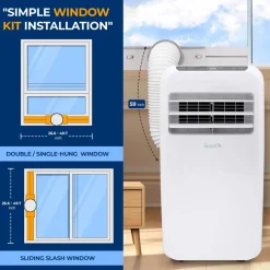 Portable Air Conditioner 10,000 BTU Efficient Cooling Dehumidifier<SereneLife Hot