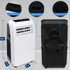 Portable Air Conditioner 10,000 BTU Efficient Cooling Dehumidifier<SereneLife Hot