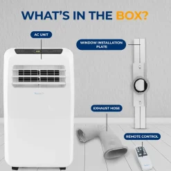 Portable Air Conditioner 10,000 BTU Efficient Cooling Dehumidifier<SereneLife Hot