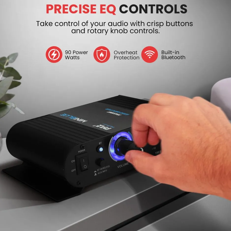 Portable Bluetooth Audio Amplifier with RCA and AUX<Pyle New