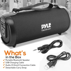Portable Bluetooth Boombox Speaker - Loud Sound, Rechargeable, Blue<Pyle Discount