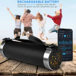 Portable Bluetooth Boombox, Rechargeable, Hi-Fi Stereo, FM Radio<Pyle Discount