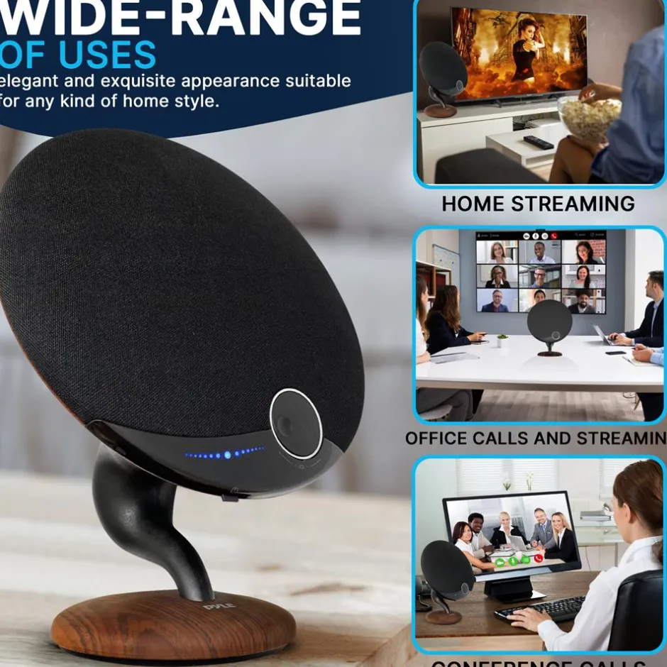Portable Bluetooth Gramophone Speaker, Super Bass, Built-in Subwoofer, Oak<Pyle Clearance
