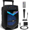 Portable Bluetooth PA Speaker 1200W Rechargeable 15" Subwoofer Party Lights<Pyle Hot