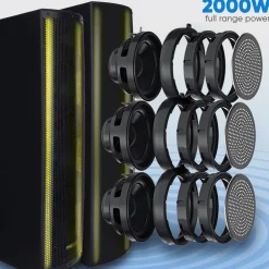 Portable Bluetooth PA Speaker System, 2000W, RGB Lights, Tripod Stand<Pyle Discount