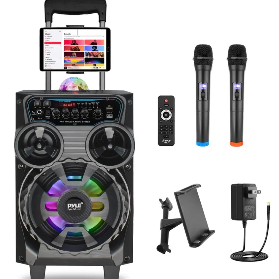Portable Bluetooth PA Speaker 580W Rechargeable LED Party Lights<Pyle Hot