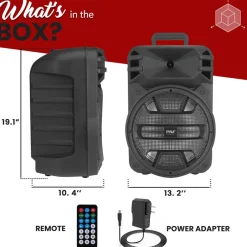 Portable Bluetooth PA Speaker 800W Rechargeable LED Lights<Pyle Sale