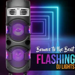 Portable Bluetooth PA Speaker 1200W Rechargeable LED Party Lights<Pyle Hot