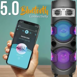 Portable Bluetooth PA Speaker 1200W Rechargeable LED Party Lights<Pyle Hot