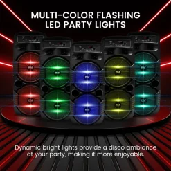 Portable Bluetooth PA Speaker 600W Rechargeable Dual 8