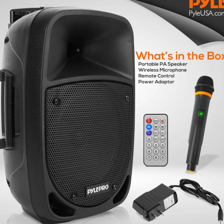 Portable Bluetooth PA Speaker 1200W Rechargeable Battery 12" Subwoofer<Pyle New
