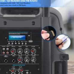 Portable Bluetooth PA Speaker 1600W Rechargeable Battery 15