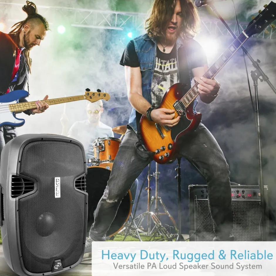 Portable Bluetooth PA Speaker, 1000W, Rechargeable, 12" Subwoofer, 2 Mics<Pyle New