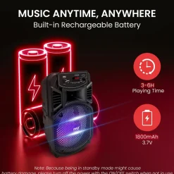 Portable Bluetooth PA Speaker 300W Rechargeable 8
