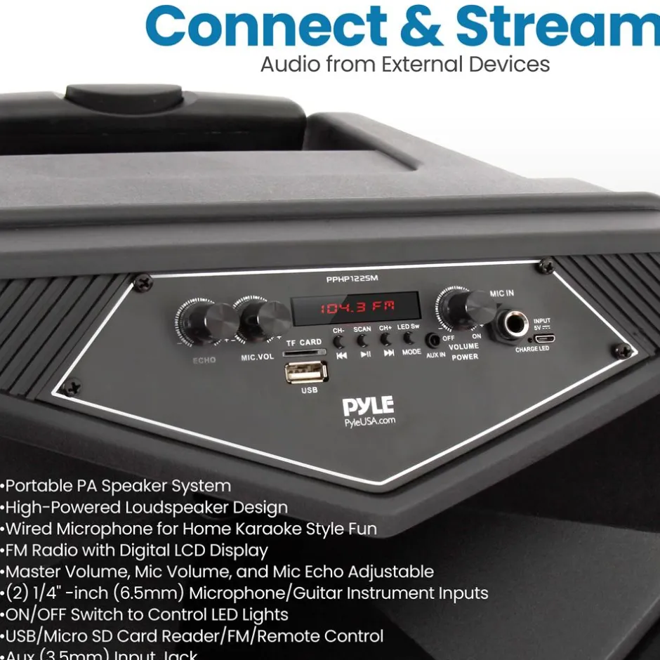 Portable Bluetooth Pa Speaker System Kit<Pyle Outlet