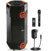 Portable Bluetooth PA Speaker 300W Rechargeable LED Lights Indoor/Outdoor<Pyle New