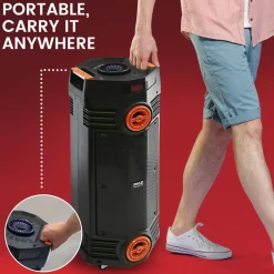 Portable Bluetooth PA Speaker 300W Rechargeable LED Lights Indoor/Outdoor<Pyle New