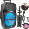 Portable Bluetooth PA Speaker 1000W, 15" Subwoofer, Party Lights, Blue<Pyle Sale